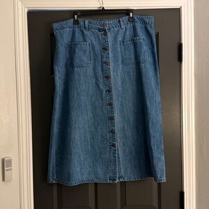 Ivy City Co. Front Button Denim Skirt